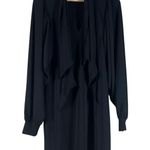 White House | Black Market  Mini Dress Womens M Black Jersey Bow Neck Bishop Sleeve Photo 1