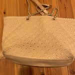 Tory Burch Beige Quilted Leather Marion Tote Photo 8