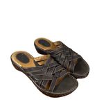 Born concept Born Dark Brown Leather Woven Crisscross Sandals Women Sz 8 Photo 12