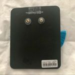 J.Crew Rare Rope Fan Earrings Prussian Blue Gold $65 NWT Photo 5