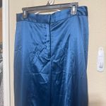 House of Harlow  Satin Pants wide leg turquoise teal blue sz L glam party Photo 1