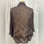 Xhilaration Brown and Yellow Flutter Sleeve Kimono Relaxed Fit (804) Photo 1