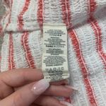 Free People white & red striped lace-up-front crop tank top size S Photo 4