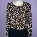 ZARA NWT Leopard Print Long Sleeve Knit Top Photo 1