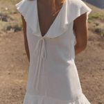 ZARA  Ruffle Collar Bow Mini Dress - White Photo 2