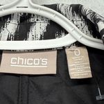 Chico's Diamond Pattern Quilted Jacket Open Front Blazer Black White Size 0 US S Photo 1