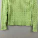 Lilly Pulitzer Vintage Lime Green Cable Knit Palm Tree Crewneck Sweater Photo 2
