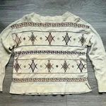 Madewell Geometric Embroidered Pattern Cotton Blend Cozy Cream Sweater Womens XS Photo 0