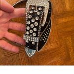 Rhinestone Glitter SKULL belt 44.5” long Black Size M Photo 2