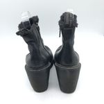 Dr. Martens Magdalena Fur Lined Boots Block Heel Pebbled Leather Black Womens 5 Photo 4