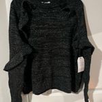 Time & Tru NWT Black & Silver Glittered Sweater w/ Ruffles - Size XXL Photo 1