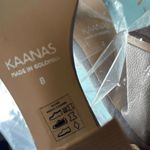 KAANAS Womens Soho Chunky Velvet Taupe Braid Heel With Ankle Tie Size 8 Tan Photo 2