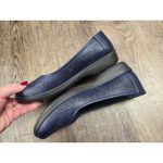Easy Street  Womens Tex Comfort Flats Faux Leather Perforated Navy 10M Shoes Photo 2