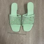 Loeffler Randall  Mint Mesh Crystal Slide Heels Mules Size 8 Photo 1