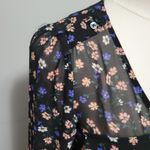 Candie's  black ditsy floral sheer blouse size small Photo 1
