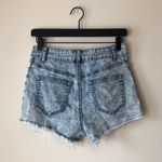 Windsor Acid Wash Cutout Side Denim Jean Shorts  Photo 3