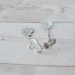 Vintage Clip On Earrings Unusual Long Dangle 1.75" Artsy Silver Tone Multi Color Photo 6