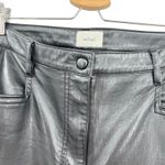 Aritzia Wilfred Beatrix Pants Flared High Waist Faux Leather Black Size 10 Photo 4