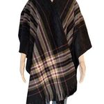 Rachel Roy  plaid fleece poncho Photo 0