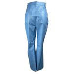 Princess Polly NEW Blue Faux Vegan Croc Leather Flare Bootcut Trousers Pants 6 Photo 1