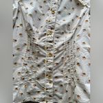 Free People  Tiny Floral Bouquets Puff Sleeve Button Down Shirt Photo 4