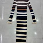 Opening Ceremony 
Long-Sleeve Striped Maxi Dress, Harvest White/Multicolor Photo 4