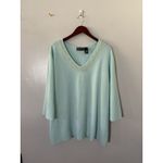 Maggie Barnes Pearl Collar Sweater Women's 3X/26-28 Pale Blue Knit Relaxed Top Photo 4