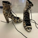 Liliana Boots Snakeskin Lace-Up Ankle Boots 5 inch heel-size 9 by -like NEW Photo 5