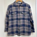 Vintage Zip Up Plaid Flannel Shirt Shacket Women’s Size Large 2 Chest Pockets Photo 0