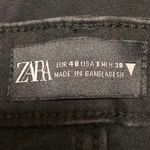 ZARA  Women's Black Slit Hem High Waisted Casual Slim Straight Denim Jeans Size 8 Photo 3