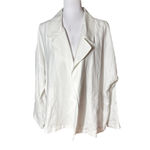 Eileen Fisher NWT Tencel Linen Blend Slub Jacket Open Front White XL - READ Photo 3