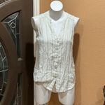 Paige  mint green striped button up sleeveless shirt Photo 3