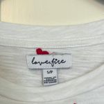 White baby tee Shirt with Red Hearts Photo 1