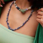 Free People NWT  Manhattan Choker AND FP Single Strand Beaded Blue Lapis Necklace Photo 9