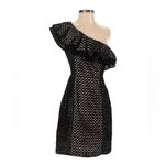 J.Crew  Collection One-Shoulder Ruffle Dress Black In Eyelet Size 2 NWT Photo 4