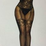 Elegant Moments Black Fishnet and Lace Bodystocking Photo 3
