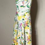 White Bright Color Floral Sequin Strapless Dress Size 6 Photo 1