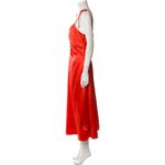 Jason Wu NWT Orange Strappy Ruched Plunge Neckline Midi Slip Dress Size Large Photo 2