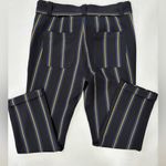 Loft slacks. Women's size 6, Black/Blue/Yellow. Tie belt, cuff ankle w/pockets Photo 2