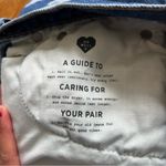 Madewell Blue and White Jean Shorts High-Waisted Frayed Photo 4