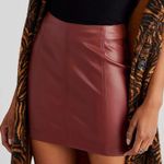 Free People Maroon Vegan Leather Skirt Photo 0