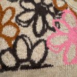 LA Hearts Knit Floral Vest Sweater Tan Pink Brown Black Mock Neck Sleeveless M Photo 1