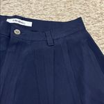 Tribal Midnight Navy Blue Pleated High Rise 100% Silk Shorts Photo 5
