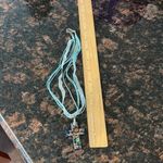 Handmade Glass cross with ribbon necklace. Photo 5