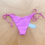 L Space Bikini Bottom Medium Bright Fuchsia Lennox‎ Ribbed Y2K Barbiecore Beach Pink Photo 5
