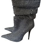 Jeffrey Campbell Cry4U Slouch Crystal Black Heeled Boots size 8 Photo 4