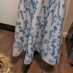 Beautiful White/Blue Floral Maxi Dress Blue Size L Photo 2