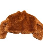 Maeve  by Anthropologie Faux Fur Sherpa Teddy Jacket‎ Brown Zip Medium Photo 3