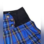 Royal Bones  blue plaid micro mini skirt with button details Photo 4