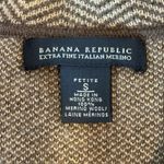 Banana Republic VTG  Merino Wool Herringbone Riding Blazer Elbow Patches Women PS Photo 8